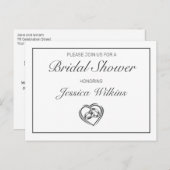 モダン ミニマル 白のウェディングシャワー招待状 ポストカード (正面/裏面)