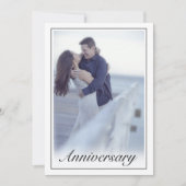モダン ミニマル 白 黒 フォト アニバーサリー 招待状 (正面)