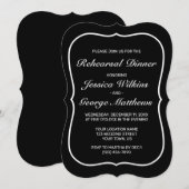 モダン ミニマル 白 黒 リハーサル ディナー 招待状 (正面/裏面)