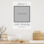 モダン ミニマル 白 黒 誕生日 フォト プロップ ポスター (キッチン)