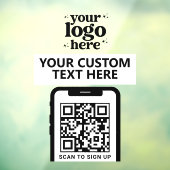 モダン ミニマル 白 QRコード 企業 ロゴ ウィンドウサイン (シート3)