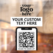 モダン ミニマル 白 QRコード 企業 ロゴ ウィンドウサイン (シート2)