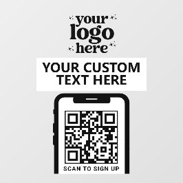 モダン ミニマル 白 QRコード 企業 ロゴ ウィンドウサイン