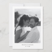 モダン ミニマル "秘密の結婚" ウェディングレセプション 招待状 (裏面)