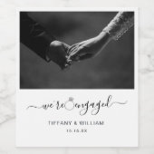 モダン ミニマル 結婚するよ 写真付き ワインラベル (シングルラベル)