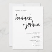 モダン ミニマル | 結婚式延期のお知らせ 案内状 (正面)