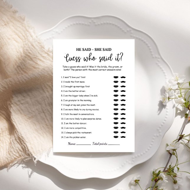 モダン ミニマル 「誰が言った？」ゲーム カード (クリエイターアップロード済み)