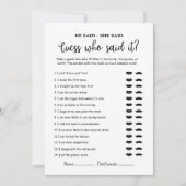 モダン ミニマル 「誰が言った?」ゲーム カード (正面)