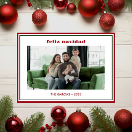 モダン ミニマル 赤いフレームの写真 Feliz Navidad シーズンカード