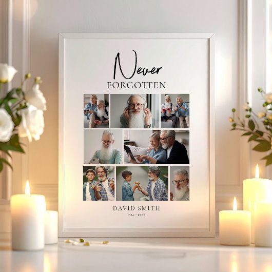 モダン ミニマル 追悼 オーダーメイド フォト コラージュ ポスター