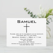 モダン ミニマル 黒白 ベビー 奉献 招待状 (スタンド正面)