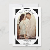 モダン ミニマル 黒白 結婚記念パーティー 招待状 (裏面)