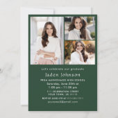 モダン ミニマル 2 フォト 卒業パーティー 招待状 (裏面)