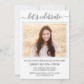 モダン ミニマル 2 フォト 卒業パーティー 招待状 (裏面)