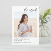 モダン ミニマル 2 フォト 卒業パーティー 招待状 (スタンド正面)