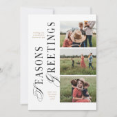 モダン ミニマル 3つの写真を使った 季節の挨 招待状 (正面)