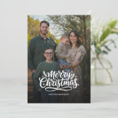 モダン ミニマル 3枚の写真のクリスマス ホリデーカード (スタンド正面)