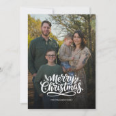 モダン ミニマル 3枚の写真のクリスマス ホリデーカード (正面)