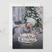 モダン ミニマル 3枚の写真のクリスマス ホリデー カード (正面)