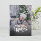 モダン ミニマル 3枚の写真のクリスマス ホリデー カード (スタンド正面)