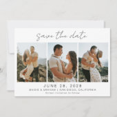 モダン ミニマル 4 フォト セーブ・ザ・デート (正面)
