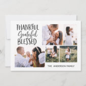 モダン ミニマル 4 フォト 感謝祭 7 月 4 日 シーズンカード (正面)