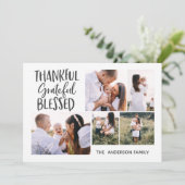 モダン ミニマル 4 フォト 感謝祭 7 月 4 日 シーズンカード (スタンド正面)