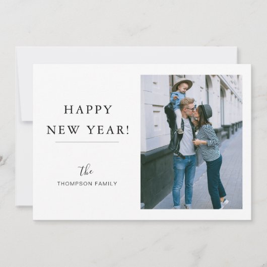 モダン ミニマル 5枚の写真でおめでとう 新年 シーズンカード (正面)