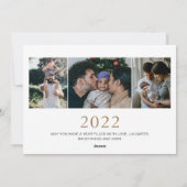 モダン ミニマル 5枚の写真でおめでとう 新年 シーズンカード (裏面)