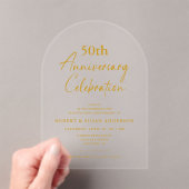 モダン ミニマル 50回目の結婚記念日 アクリル招待状 (インサイチュ (ポータブル))