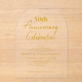モダン ミニマル 50回目の結婚記念日 アクリル招待状 (正面)