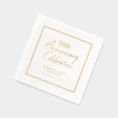 モダン ミニマル 50回目 結婚記念日 ゴールド 箔ナプキン (左)