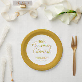 モダン ミニマル 50回目 結婚記念日 ペーパープレート