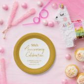 モダン ミニマル 50回目 結婚記念日 ペーパープレート (パーティー)