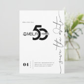 モダン ミニマル | 50回記念ガラのセーブ・ザ・デート セーブザデート (スタンド正面)