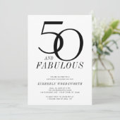 モダン ミニマル 50歳の誕生日おめでとう 招待状 (スタンド正面)