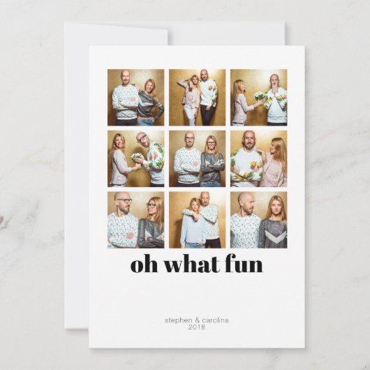 モダン ミニマル 9マス ホリデー フォト シーズンカード (正面)