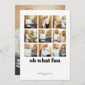 モダン ミニマル 9マス ホリデー フォト シーズンカード (正面/裏面)