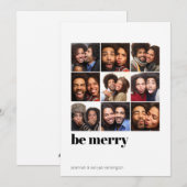 モダン ミニマル 9 枚の写真で楽しいホリデー フォト シーズンカード (正面/裏面)