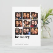 モダン ミニマル 9 枚の写真で楽しいホリデー フォト シーズンカード (スタンド正面)