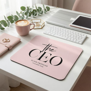 モダン ミニマル CEO パーソナライズド ピンク カスタム マウスパッド