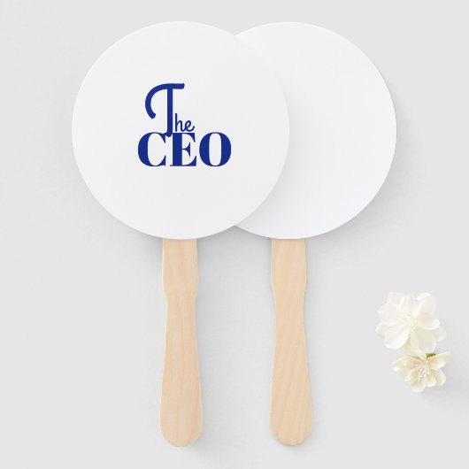 モダン ミニマル CEO ブルー ハンドファン (正面&裏面)