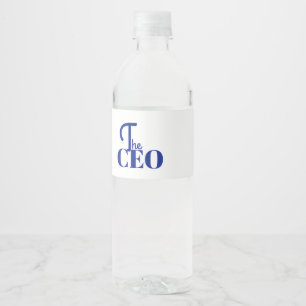 モダン ミニマル CEO ブルー ペットボトルラベル