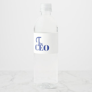 モダン ミニマル CEO ブルー ペットボトルラベル