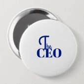 モダン ミニマル CEO ブルー 缶バッジ (正面&裏面)