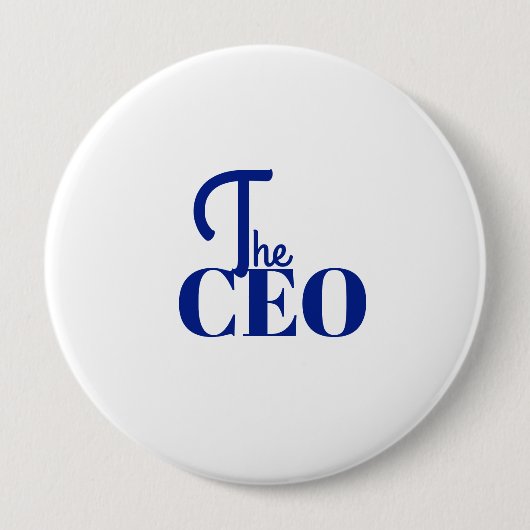 モダン ミニマル CEO ブルー 缶バッジ (正面)
