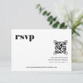 モダン ミニマル | QRコード ウェディング RSVP (スタンド正面)