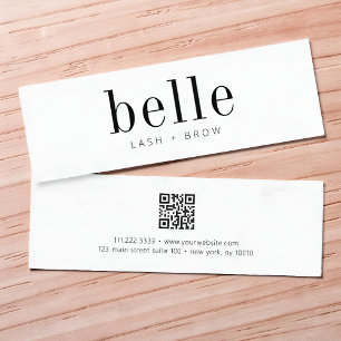 モダン ミニマル QRコード スキャンしてね まつげと眉毛 スキニー名刺