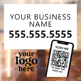 モダン ミニマル QRコード ロゴ ブラック ホワイト ウィンドウサイン