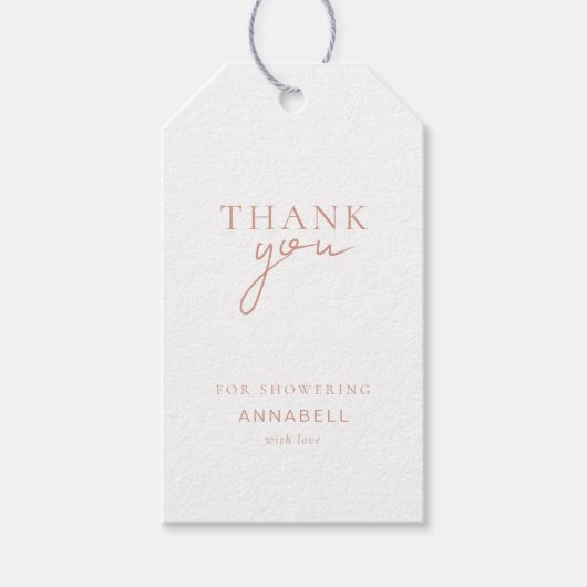 モダン・ミニマル「THANK YOU」ブライダルシャワー ギフトタグ (正面)